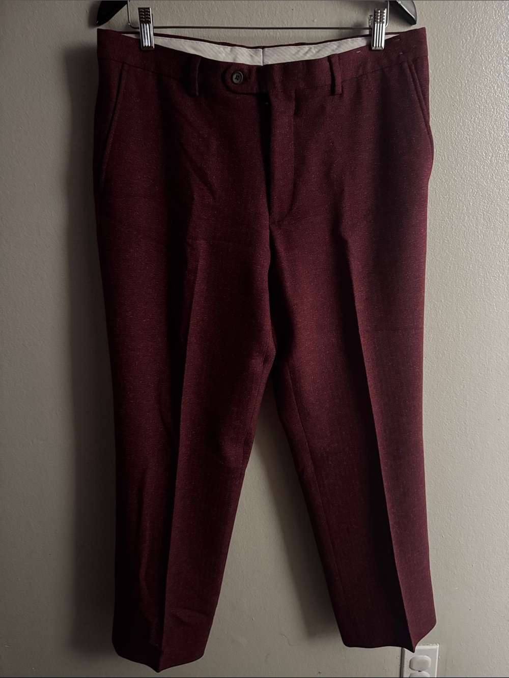 Joseph Abboud Men's Maroon Dress Pants